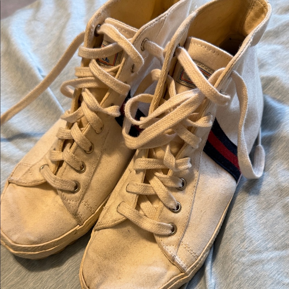 Women's Cream High-Top Athletic Shoes